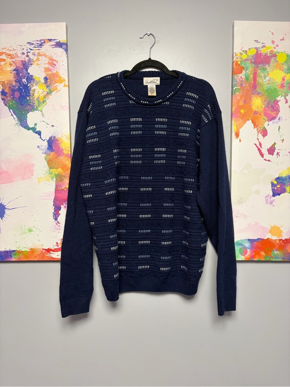 Arnold Palmer Men's Navy Knit Crewneck Sweater